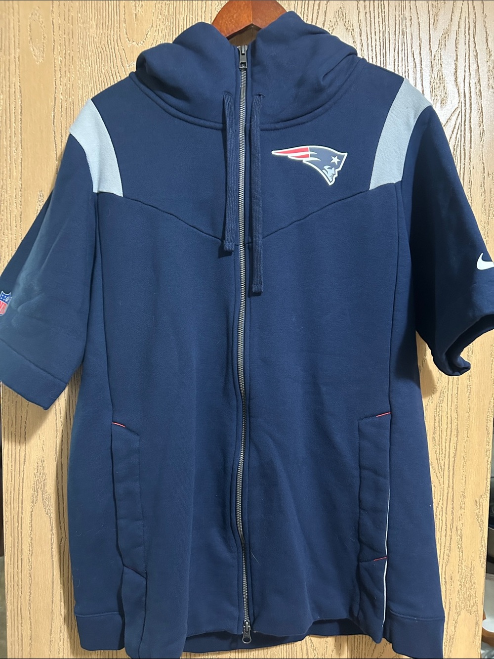 Nike New England Patriots Navy Zip Hoodie Jacket with Hood